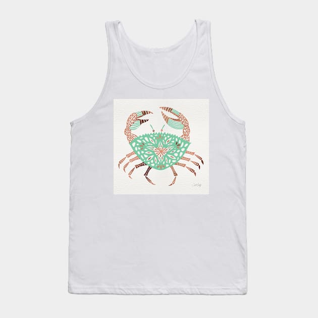 Rose Gold Mint Crab Tank Top by CatCoq